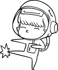 cartoon curious astronaut