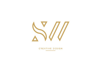 Alphabet letters SW or WS logo monogram