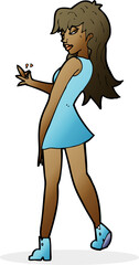 cartoon woman posing in dress