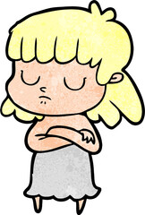 cartoon indifferent woman