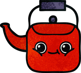 Obraz premium retro grunge texture cartoon of a kettle