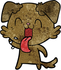 cartoon panting dog