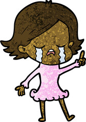 cartoon girl crying