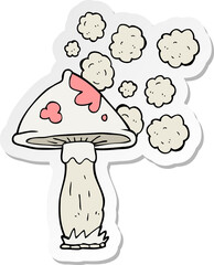 sticker of a cartoon mushroom