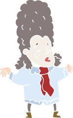 cartoon doodle man in wig