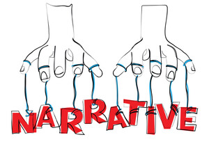 Hand drawn vector of Controlling the narrative media manipulation directing the conversation as censorship or political persuasion to control the story as a symbol of a powerful puppet master