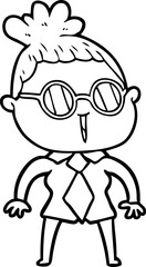 cartoon woman wearing spectacles
