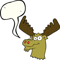 freehand drawn comic book speech bubble cartoon moose