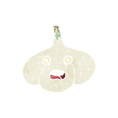 cartoon organice garlic with face