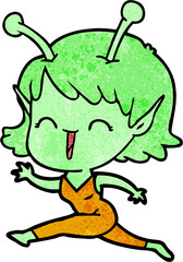 cartoon alien girl laughing