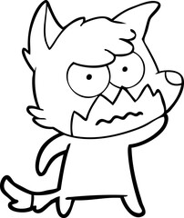 cartoon annoyed fox