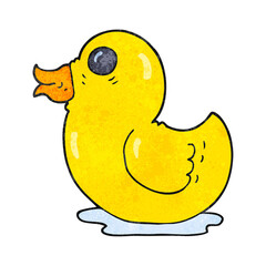 freehand textured cartoon rubber duck