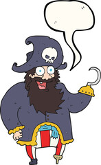 freehand drawn speech bubble cartoon pirate captain