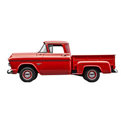 Fototapeta na wymiar red truck on transparent background PNG is easy to decorate and use.