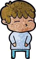 cartoon curious boy