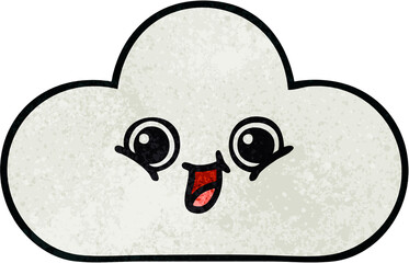 retro grunge texture cartoon of a cloud