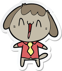 sticker of a cute cartoon dog