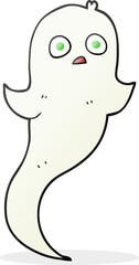 freehand drawn cartoon halloween ghost