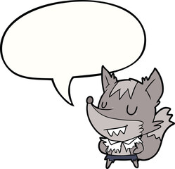 cartoon halloween werewolf with speech bubble