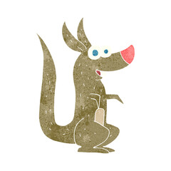 freehand retro cartoon kangaroo