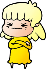 cartoon angry girl