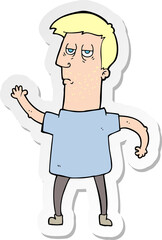 sticker of a cartoon bored man