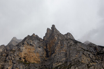 summit in switzerland with fog