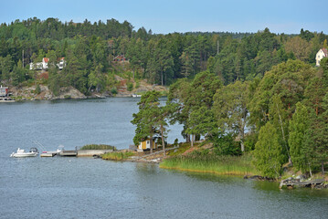 Stockholm archipelago, largest archipelago in Sweden, and second-largest archipelago in Baltic Sea. Picturesque summer landscape