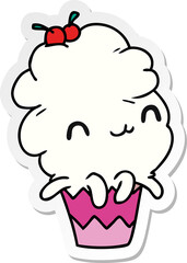 sticker cartoon illustration kawaii octopus cupcake