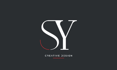 Alphabet letters SY or YS logo monogram
