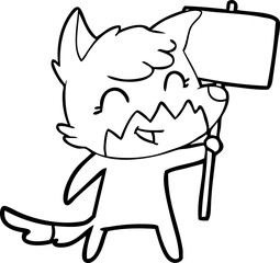 happy cartoon fox