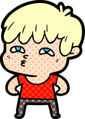 cartoon curious man