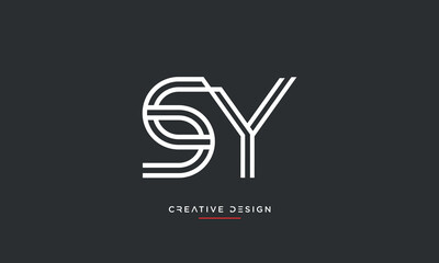Alphabet letters SY or YS logo monogram
