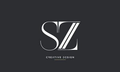 Alphabet letters SZ or ZS logo monogram