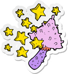 sticker of a magical mushroom cartoon