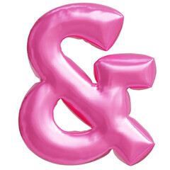 Pink 3D Font Rendering Balloon