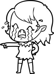 cartoon crying vampire girl