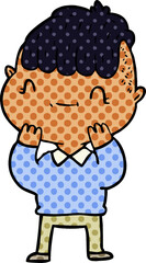 cartoon friendly boy