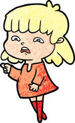 cartoon worried woman