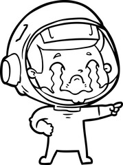 cartoon crying astronaut