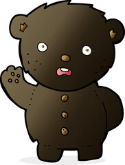 cartoon unhappy black teddy bear