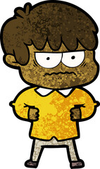 annoyed cartoon boy