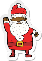 sticker of a cartoon angry santa claus