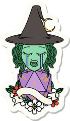 sticker of a crying orc witch with natural one D20 roll