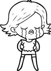 cartoon girl crying