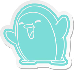 cartoon sticker kawaii of a cute penguin