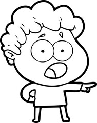 cartoon man gasping in surprise