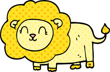 cartoon doodle lion