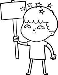 cartoon amazed boy