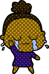 cartoon crying old lady